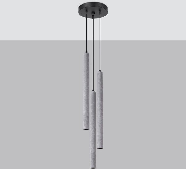 Sollux Lighting Pastelo závěsné svítidlo 3x8 W černá-šedá/popelavá SL.1273