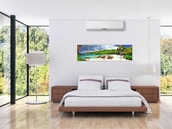 Obraz - Seychely, pláž Takamaka (170x50 cm)