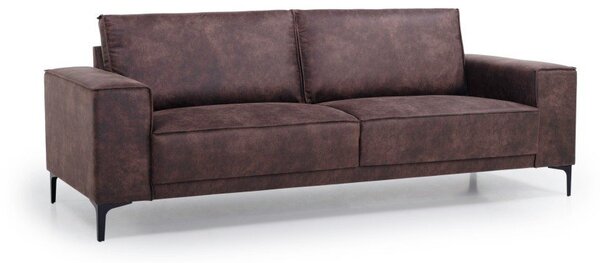 Hnědá pohovka z imitace kůže 224 cm Copenhagen – Scandic