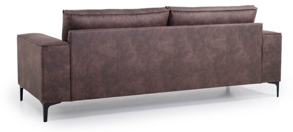 Hnědá pohovka z imitace kůže 224 cm Copenhagen – Scandic