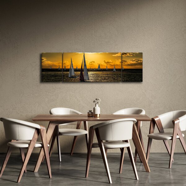 Obraz jachty v západu slunce (170x50 cm)