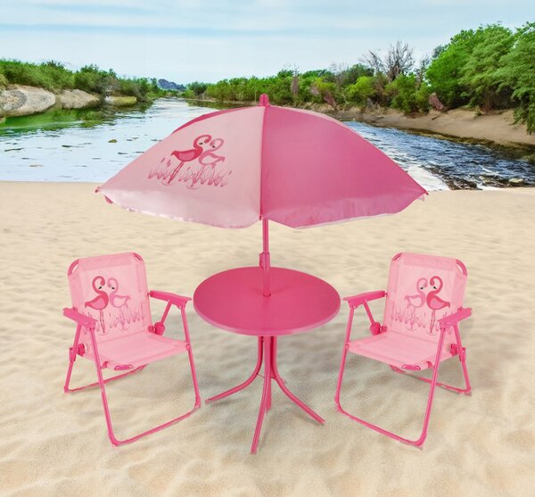 Dětský set zahradního nábytku FLAMINGO růžový
