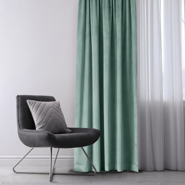 Světle zelený sametový dimout závěs 140x270 cm Eyelets – Restilo