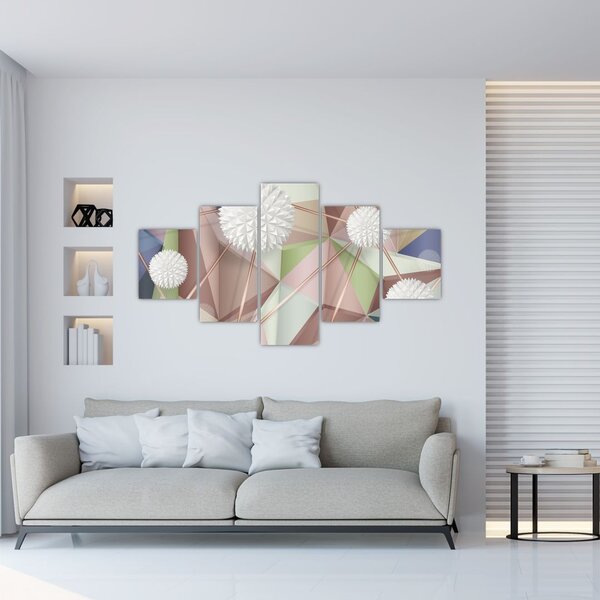 Obraz - 3D Abstrakce v pastelových barvách (125x70 cm)