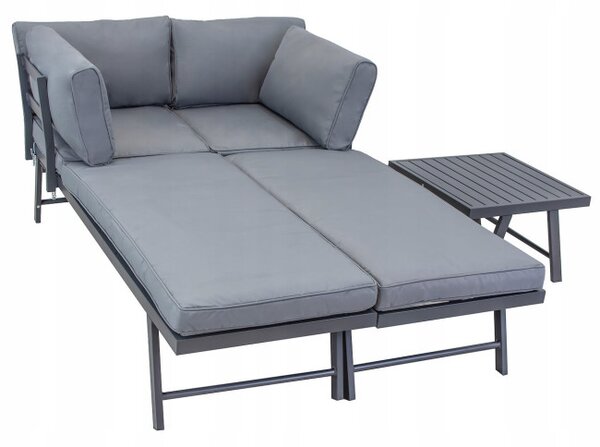 Set zahradního nábytku LOUNGEA šedý / černý