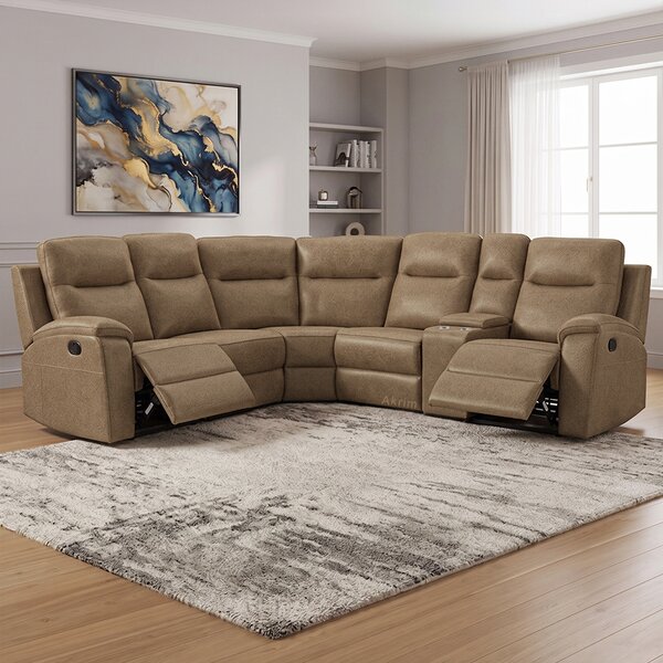 Sedací souprava MALAGA | 248x276 cm | UNIVERZÁLNÍ levá i pravá | s FUNKCÍ RELAX | hnědá látka