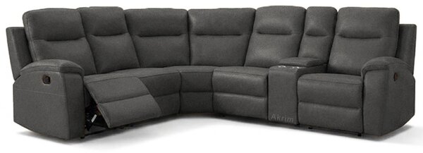 Sedací souprava MALAGA | 248x276 cm | UNIVERZÁLNÍ levá i pravá | s FUNKCÍ RELAX | tmavě šedá látka
