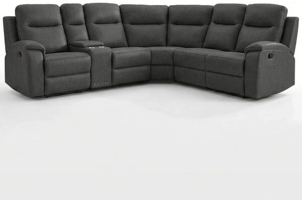 Sedací souprava MALAGA | 248x276 cm | UNIVERZÁLNÍ levá i pravá | s FUNKCÍ RELAX | tmavě šedá látka