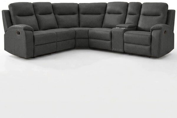 Sedací souprava MALAGA | 248x276 cm | UNIVERZÁLNÍ levá i pravá | s FUNKCÍ RELAX | tmavě šedá látka