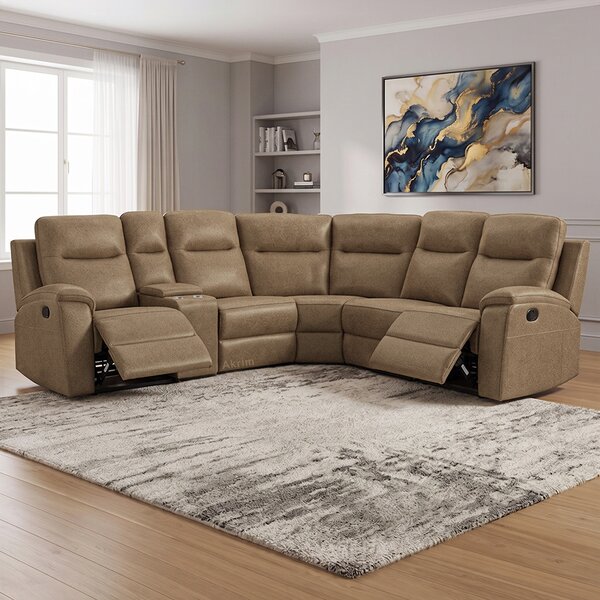 Sedací souprava MALAGA | 248x276 cm | UNIVERZÁLNÍ levá i pravá | s FUNKCÍ RELAX | hnědá látka