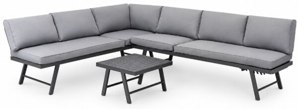 Set zahradního nábytku LOUNGEA šedý / černý