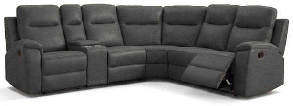 Sedací souprava MALAGA | 248x276 cm | UNIVERZÁLNÍ levá i pravá | s FUNKCÍ RELAX | tmavě šedá látka