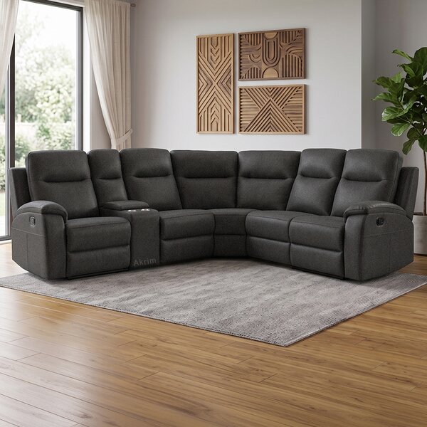 Sedací souprava MALAGA | 248x276 cm | UNIVERZÁLNÍ levá i pravá | s FUNKCÍ RELAX | tmavě šedá látka