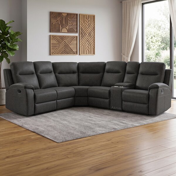 Sedací souprava MALAGA | 248x276 cm | UNIVERZÁLNÍ levá i pravá | s FUNKCÍ RELAX | tmavě šedá látka