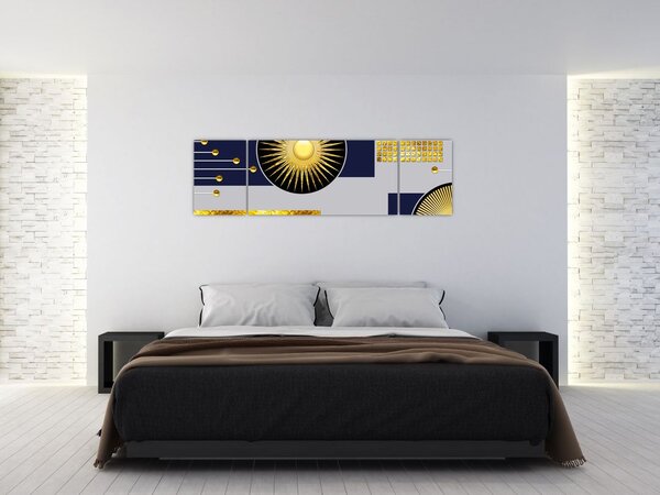 Obraz - Zlaté kruhy (170x50 cm)