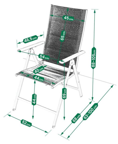 Set dvou zahradních židlí RELAXO černý