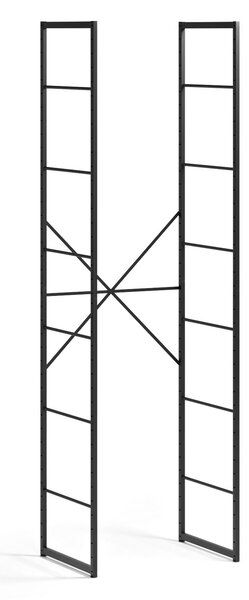 Otevřený šatní základní regál, 600 x 460 x 2020 mm, černá