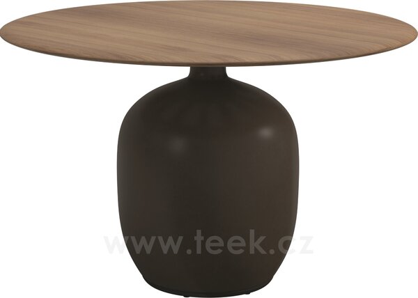 Gloster Jídelní stůl Kasha, Gloster, kulatý 120x74,5 cm, podstavec glazovaná keramika barva Earth, deska teak