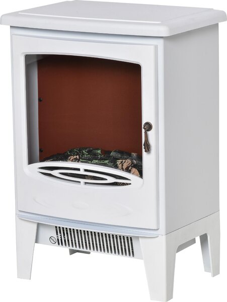Moonbite LED elektrický krb, stojací model, rozměry 39 × 26 × 54,8 cm, efekt plamene, výkon 900 nebo 1800 W, vhodný pro místnosti o velikosti 15–20 m², ochrana proti přehřátí, ovládací knoflík, materiál: kov a ABS, barva: bílá