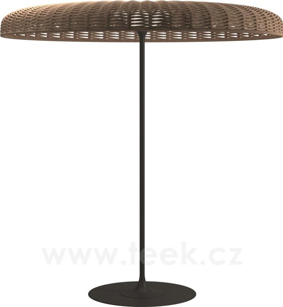 Gloster Stínidlo/LED lampa Ambient Sol bez zátěže, Gloster, průměr 220 cm, výška 231 cm, rám hliník barva meteor, výplet umělý ratan barva Wheat