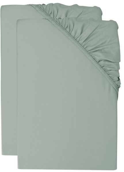 Livarno® Sada napínacích prostěradel z bambusové viskózy Premium, 90-100 x 200 cm, 2dílná, zelená (800013494)