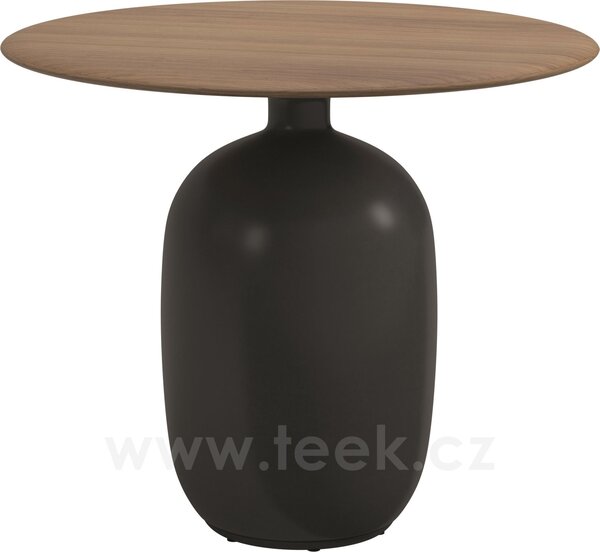 Gloster Jídelní stůl Kasha, Gloster, kulatý 90x74,5 cm, podstavec glazovaná keramika barva Earth, deska teak