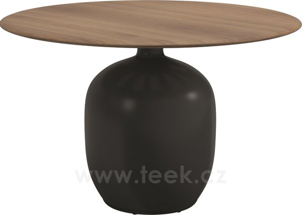 Gloster Jídelní stůl Kasha, Gloster, kulatý 120x74,5 cm, podstavec glazovaná keramika barva Earth, deska teak