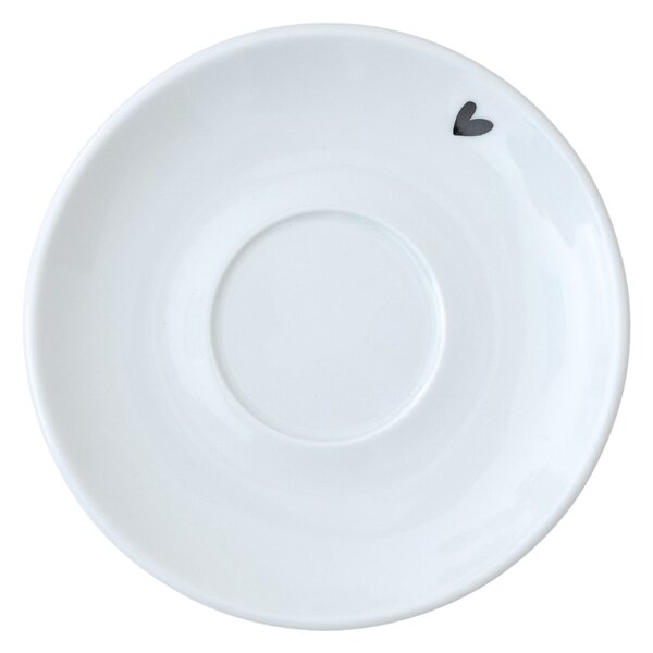 Porcelánový podšálek Černé srdce 15 cm
