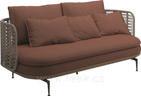 Gloster Pohovka s nižší opěrkou Mistral, Gloster, 208x94x80 cm, rám hliník barva meteor, výplet umělý ratan barva Koala, sedáky venkovní látka kat. B barva dle vzorníku