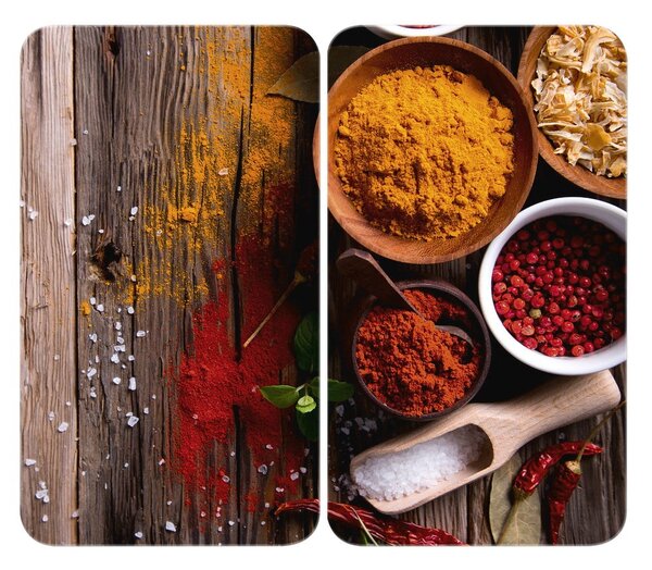 Sada 2 skleněných krytů na sporák Wenko Spices, 52 x 30 cm