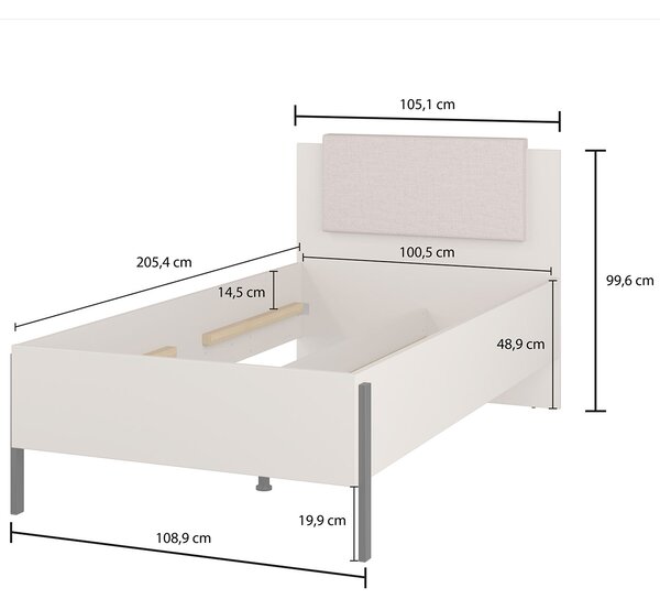 Postel s úložným prostorem 100x200 JUKAN 54 kašmír