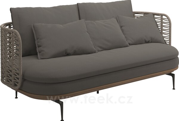Gloster Pohovka s nižší opěrkou Mistral, Gloster, 208x94x80 cm, rám hliník barva meteor, výplet umělý ratan barva Koala, sedáky venkovní látka kat. B barva dle vzorníku