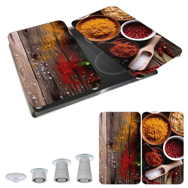 Sada 2 skleněných krytů na sporák Wenko Spices, 52 x 30 cm