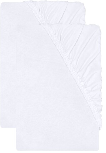Livarno® Sada žerzejových napínacích prostěradel, 90-100 x 200 cm, 2dílná, bílá (800013558)