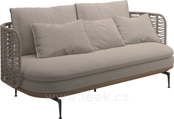 Gloster Pohovka s nižší opěrkou Mistral, Gloster, 208x94x80 cm, rám hliník barva meteor, výplet umělý ratan barva Koala, sedáky venkovní látka kat. B barva dle vzorníku