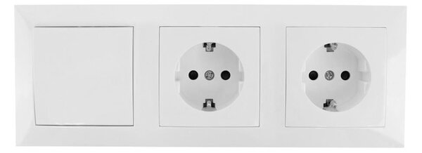 Aigostar - SADA 2x Zásuvka domovní se spínačem 2x16A/250V SCHUKO