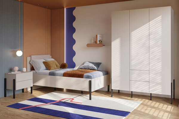 Postel s úložným prostorem 100x200 JUKAN 54 kašmír