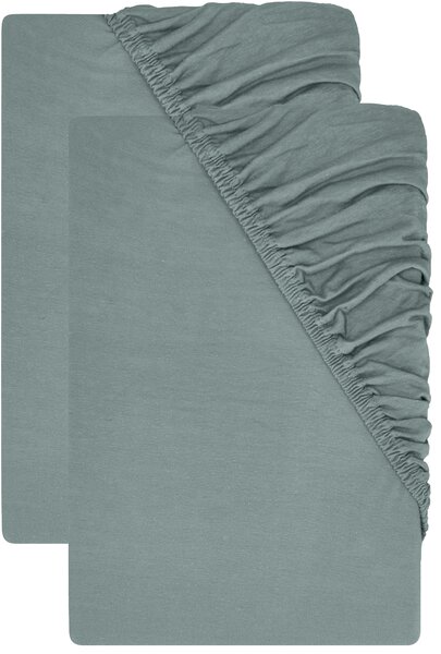 Livarno® Sada žerzejových napínacích prostěradel, 90-100 x 200 cm, 2dílná, zelená (800013557)