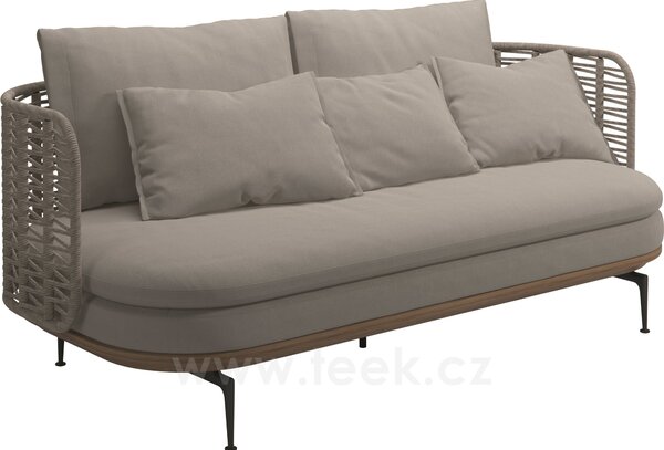 Gloster Pohovka s nižší opěrkou Mistral, Gloster, 208x94x80 cm, rám hliník barva meteor, výplet umělý ratan barva Koala, sedáky venkovní látka kat. B barva dle vzorníku