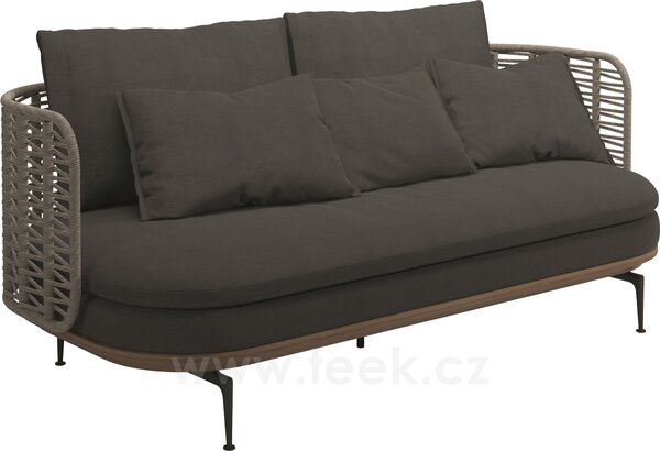 Gloster Pohovka s nižší opěrkou Mistral, Gloster, 208x94x80 cm, rám hliník barva meteor, výplet umělý ratan barva Koala, sedáky venkovní látka kat. B barva dle vzorníku