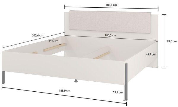 Postel s úložným prostorem 180x200 JUKAN 52 kašmír