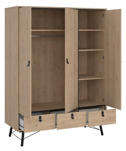 Šatní skříň v dekoru dubu v přírodní barvě 150x200 cm Ry – Tvilum
