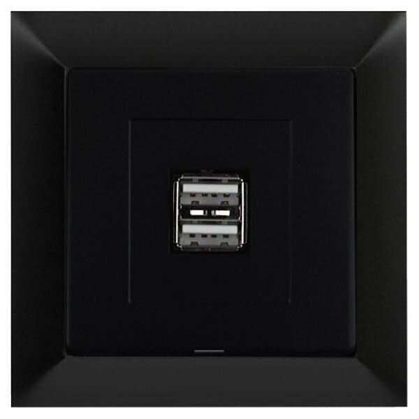 Timex USB zásuvka metalická strojek + klapka do vícenásobného rámečku - černá