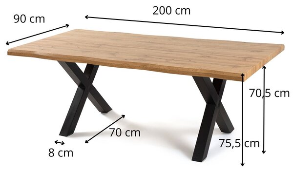 Vikio Jídelní set pro 6 osob 200x90 cm dub, šedá samet VJS120-61S-S