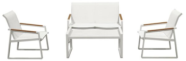 Set zahradního nábytku ALVORA bílý / naturální