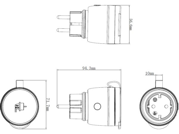 Retlux - Chytrá venkovní zásuvka 3680W/230V/Typ F SCHUKO/16A Wi-Fi IP44