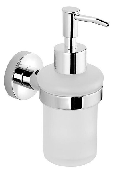 Aqualine - Nástěnný dávkovač mýdla SAMBA 150 ml mléčné sklo/lesklý chrom