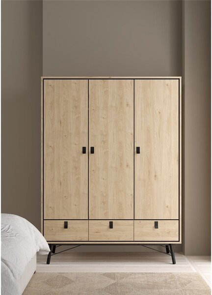 Šatní skříň v dekoru dubu v přírodní barvě 150x200 cm Ry – Tvilum