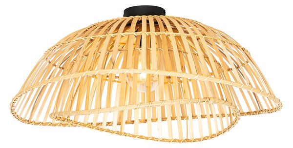 Orientální stropní svítidlo černé s přírodním bambusem 62 cm - Pua