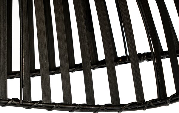 Orientální stropní svítidlo černé bambusové 62 cm - Pua